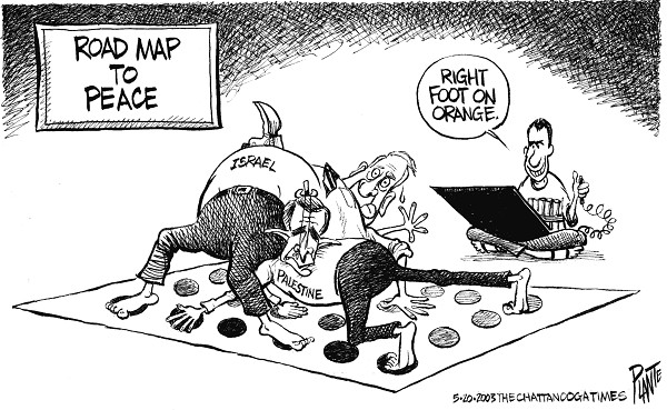Cartoon by Bruce Plante - "Road Map to Peace"
